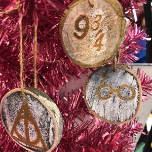 Harry Potter Real Wood Christmas Ornaments
